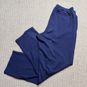 Vintage Nike Fit Dry Track Pants Men's XL Navy Blue Mesh Ankle Zip Swoosh Y2K